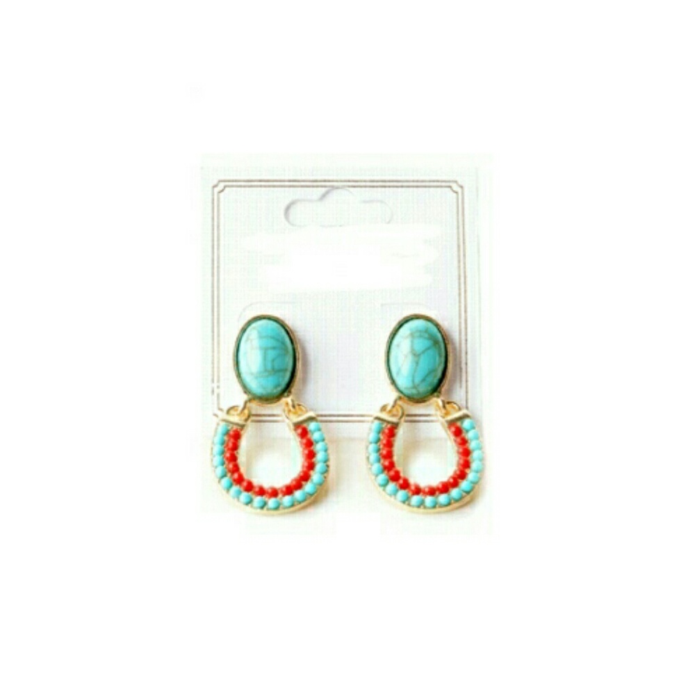 Turquoise beaded earrings